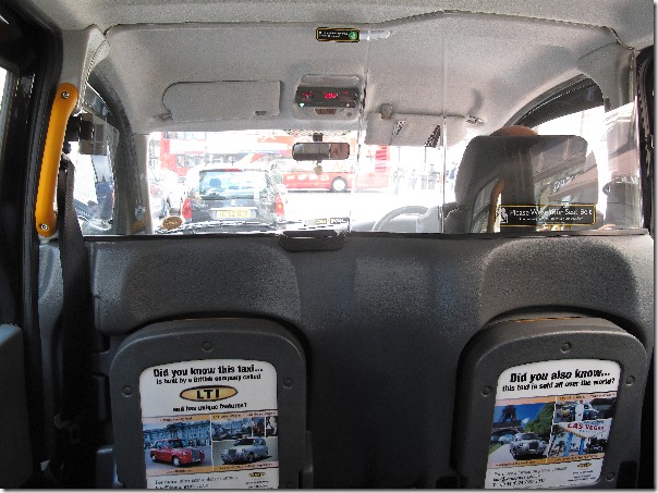 Black cab interior