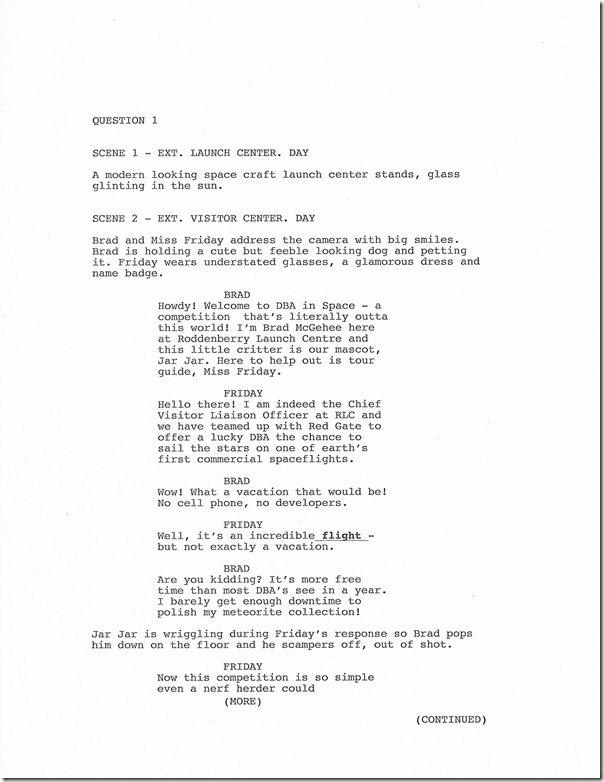 Page 1 of Script